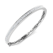 Natural Princess Cut Channel Set Diamond Bangle in Channel Set with Hinged Lock in 10K/14K gold and platinum with certified lab-grown or natural diamonds