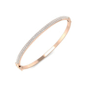 Lab Grown Diamond Slim Pave Set Bangle Luxury Diamond Bangle With Lock in 10K/14K gold and platinum with certified lab-grown or natural diamonds