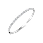 Lab Grown Diamond Slim Pave Set Bangle Luxury Diamond Bangle With Lock in 10K/14K gold and platinum with certified lab-grown or natural diamonds