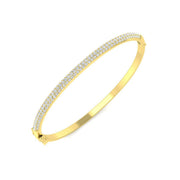 Lab Grown Diamond Slim Pave Set Bangle Luxury Diamond Bangle With Lock in 10K/14K gold and platinum with certified lab-grown or natural diamonds
