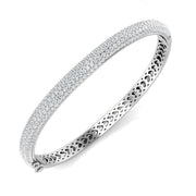 Lab Grown Diamond Multi Row Pave Bangle Luxury Wide Diamond Bangle in 10K/14K gold and platinum with certified lab-grown or natural diamonds