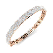 Lab Grown Diamond Multi Row Pave Bangle Luxury Wide Diamond Bangle in 10K/14K gold and platinum with certified lab-grown or natural diamonds