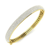 Lab Grown Diamond Multi Row Pave Bangle Luxury Wide Diamond Bangle in 10K/14K gold and platinum with certified lab-grown or natural diamonds