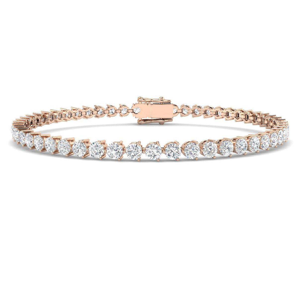 Natural Round Diamond Tennis Bracelet in Platinum in Prong Set with Secure Box Clasp in 10K/14K gold and platinum with certified lab-grown or natural diamonds