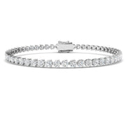 Natural Round Diamond Tennis Bracelet in Platinum in Prong Set with Secure Box Clasp in 10K/14K gold and platinum with certified lab-grown or natural diamonds