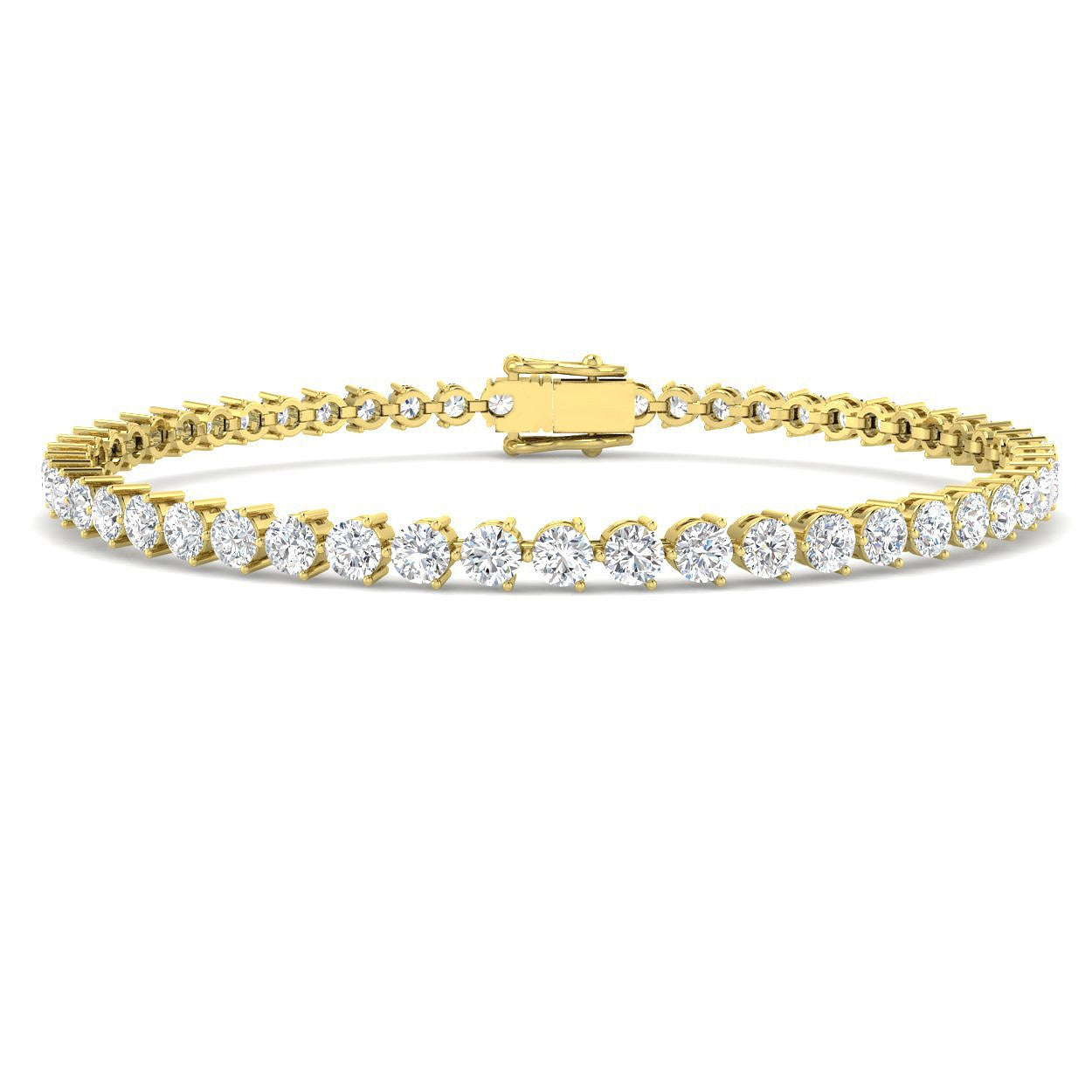 Natural Round Diamond Tennis Bracelet in Platinum in Prong Set with Secure Box Clasp in 10K/14K gold and platinum with certified lab-grown or natural diamonds