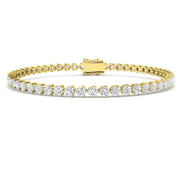 Natural Round Diamond Tennis Bracelet in Platinum in Prong Set with Secure Box Clasp in 10K/14K gold and platinum with certified lab-grown or natural diamonds