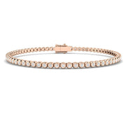 Natural Round Bezel Set Diamond Tennis Bracelet in Platinum with Secure Box Clasp - Line Bracelet in 10K/14K gold and platinum with certified lab-grown or natural diamonds