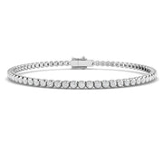 Natural Round Bezel Set Diamond Tennis Bracelet in Platinum with Secure Box Clasp - Line Bracelet in 10K/14K gold and platinum with certified lab-grown or natural diamonds