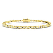 Natural Round Bezel Set Diamond Tennis Bracelet in Platinum with Secure Box Clasp - Line Bracelet in 10K/14K gold and platinum with certified lab-grown or natural diamonds
