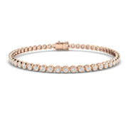 Natural Round Bezel Set Diamond Tennis Bracelet in Platinum with Secure Box Clasp - Line Bracelet in 10K/14K gold and platinum with certified lab-grown or natural diamonds