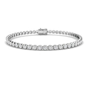 Natural Round Bezel Set Diamond Tennis Bracelet in Platinum with Secure Box Clasp - Line Bracelet in 10K/14K gold and platinum with certified lab-grown or natural diamonds