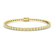 Natural Round Bezel Set Diamond Tennis Bracelet in Platinum with Secure Box Clasp - Line Bracelet in 10K/14K gold and platinum with certified lab-grown or natural diamonds