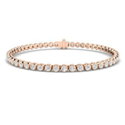 Natural Round Bezel Set Diamond Tennis Bracelet in Platinum with Secure Box Clasp - Line Bracelet in 10K/14K gold and platinum with certified lab-grown or natural diamonds