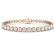 Natural Round Bezel Set Diamond Tennis Bracelet in Platinum with Secure Box Clasp - Line Bracelet in 10K/14K gold and platinum with certified lab-grown or natural diamonds