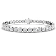 Natural Round Bezel Set Diamond Tennis Bracelet in Platinum with Secure Box Clasp - Line Bracelet in 10K/14K gold and platinum with certified lab-grown or natural diamonds