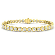 Natural Round Bezel Set Diamond Tennis Bracelet in Platinum with Secure Box Clasp - Line Bracelet in 10K/14K gold and platinum with certified lab-grown or natural diamonds