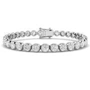Natural Round Bezel Set Diamond Tennis Bracelet in Platinum with Secure Box Clasp - Line Bracelet in 10K/14K gold and platinum with certified lab-grown or natural diamonds