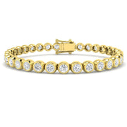 Natural Round Bezel Set Diamond Tennis Bracelet in Platinum with Secure Box Clasp - Line Bracelet in 10K/14K gold and platinum with certified lab-grown or natural diamonds