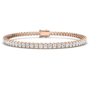 Round Lab Grown Diamond Tennis Bracelet in Semi Bezel Set with Secure Box Clasp in 10K/14K gold and platinum with certified lab-grown or natural diamonds