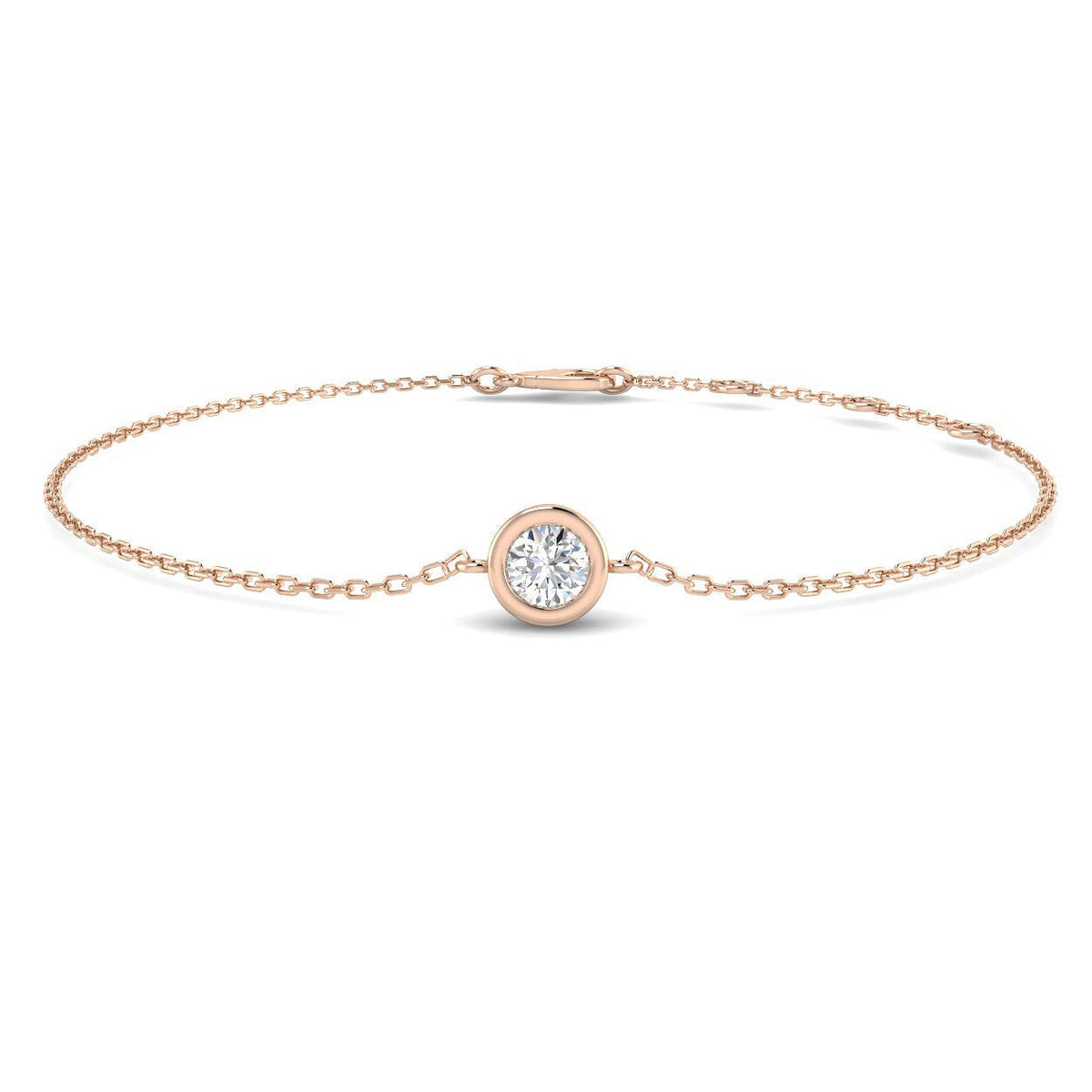 Natural Diamond Solitaire Bracelet in 10K/14K gold and platinum with certified lab-grown or natural diamonds
