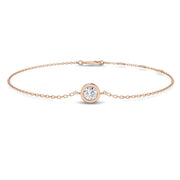 Natural Diamond Solitaire Bracelet in 10K/14K gold and platinum with certified lab-grown or natural diamonds