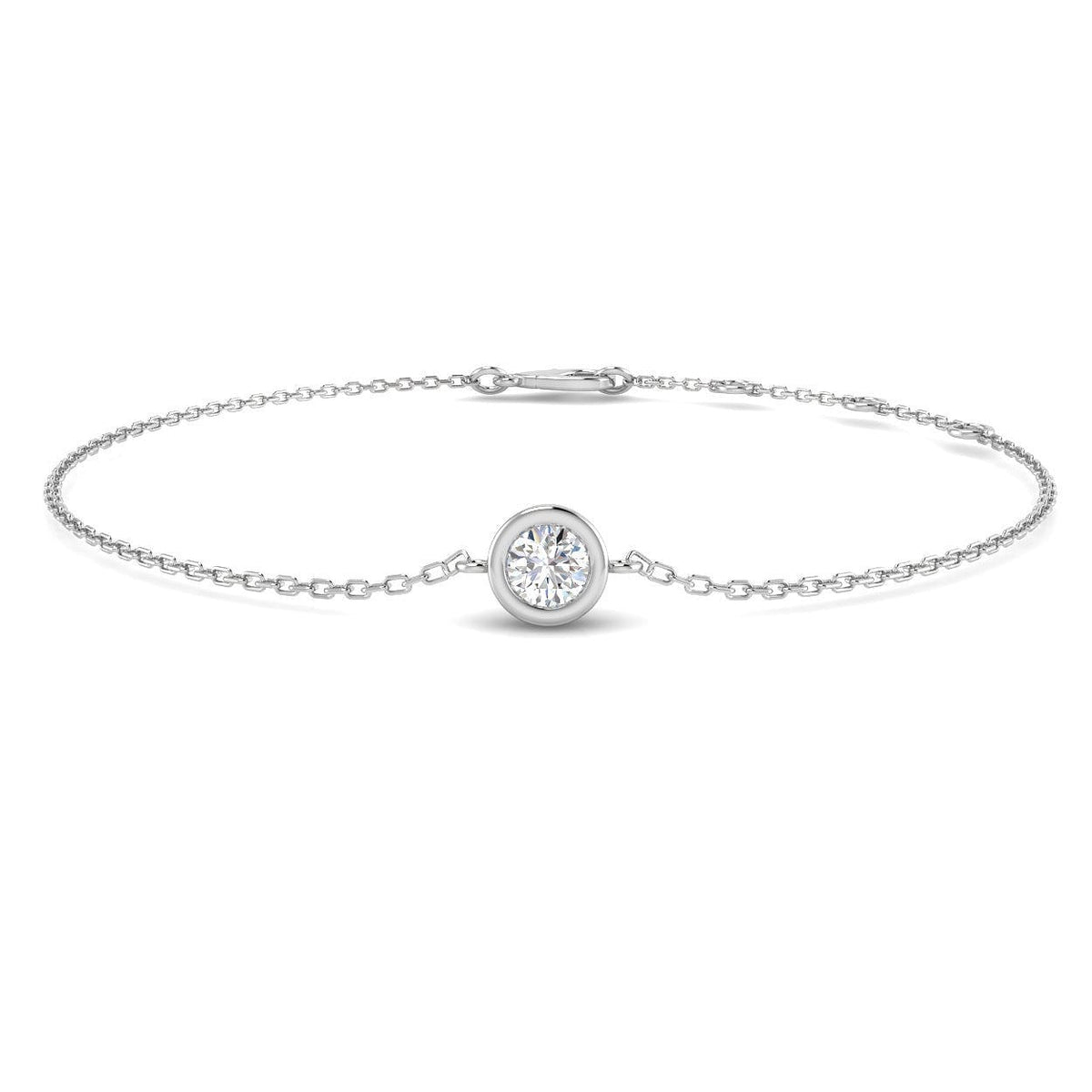 Natural Diamond Solitaire Bracelet in 10K/14K gold and platinum with certified lab-grown or natural diamonds