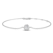 Natural Diamond Solitaire Bracelet in 10K/14K gold and platinum with certified lab-grown or natural diamonds