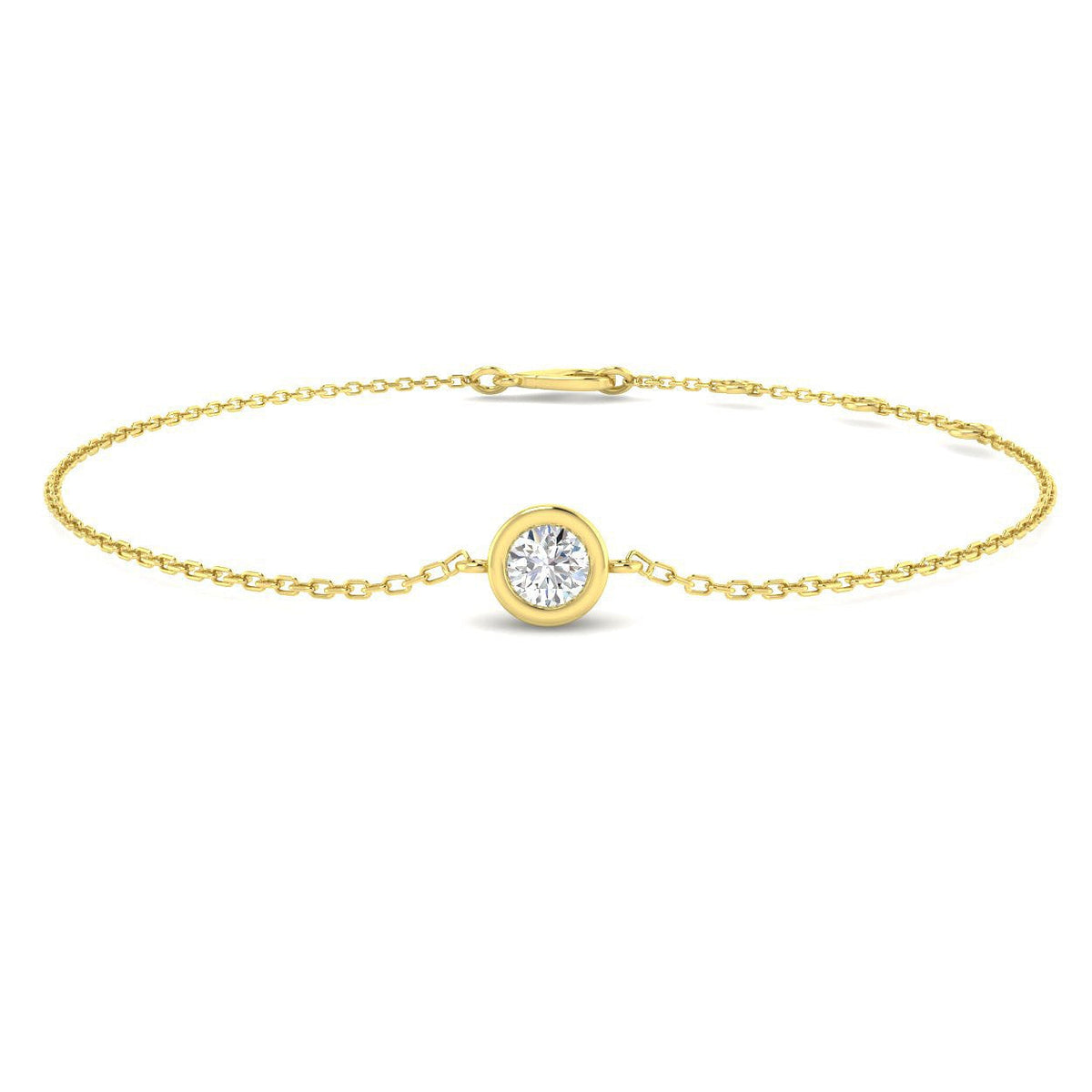 Natural Diamond Solitaire Bracelet in 10K/14K gold and platinum with certified lab-grown or natural diamonds