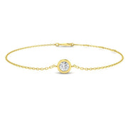 Natural Diamond Solitaire Bracelet in 10K/14K gold and platinum with certified lab-grown or natural diamonds