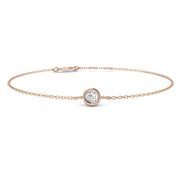 Natural Diamond Solitaire Bracelet in 10K/14K gold and platinum with certified lab-grown or natural diamonds
