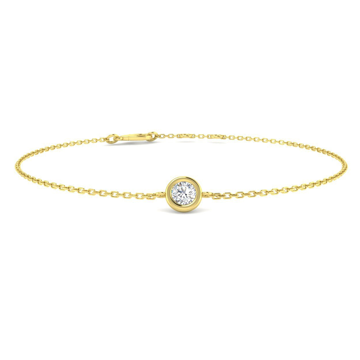 Natural Diamond Solitaire Bracelet in 10K/14K gold and platinum with certified lab-grown or natural diamonds