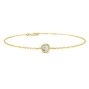 Natural Diamond Solitaire Bracelet in 10K/14K gold and platinum with certified lab-grown or natural diamonds