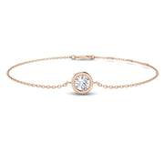 Natural Diamond Solitaire Bracelet in 10K/14K gold and platinum with certified lab-grown or natural diamonds