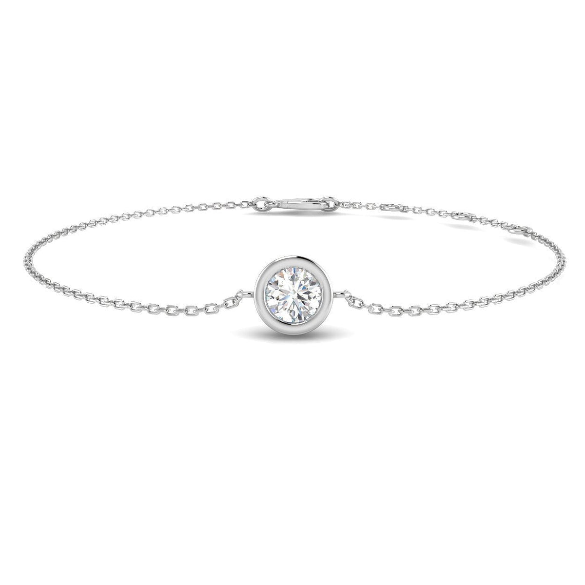 Natural Diamond Solitaire Bracelet in 10K/14K gold and platinum with certified lab-grown or natural diamonds