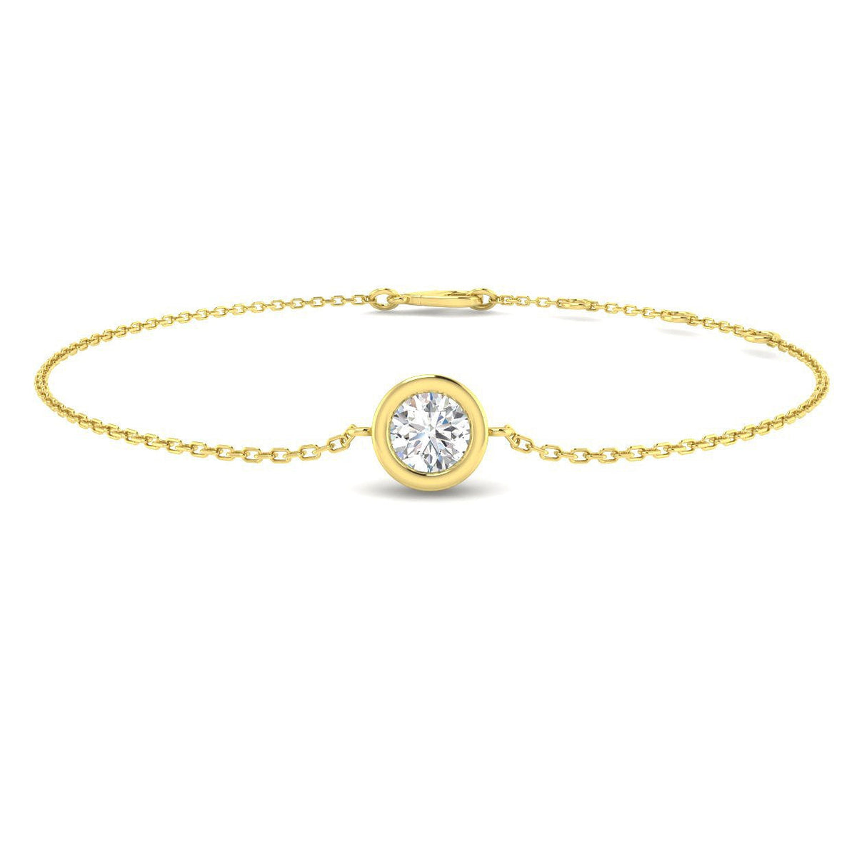 Natural Diamond Solitaire Bracelet in 10K/14K gold and platinum with certified lab-grown or natural diamonds