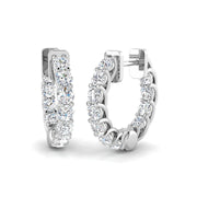 Luxury Prong Set Diamond Hoop Earrings in 10K/14K gold and platinum with certified lab-grown or natural diamonds