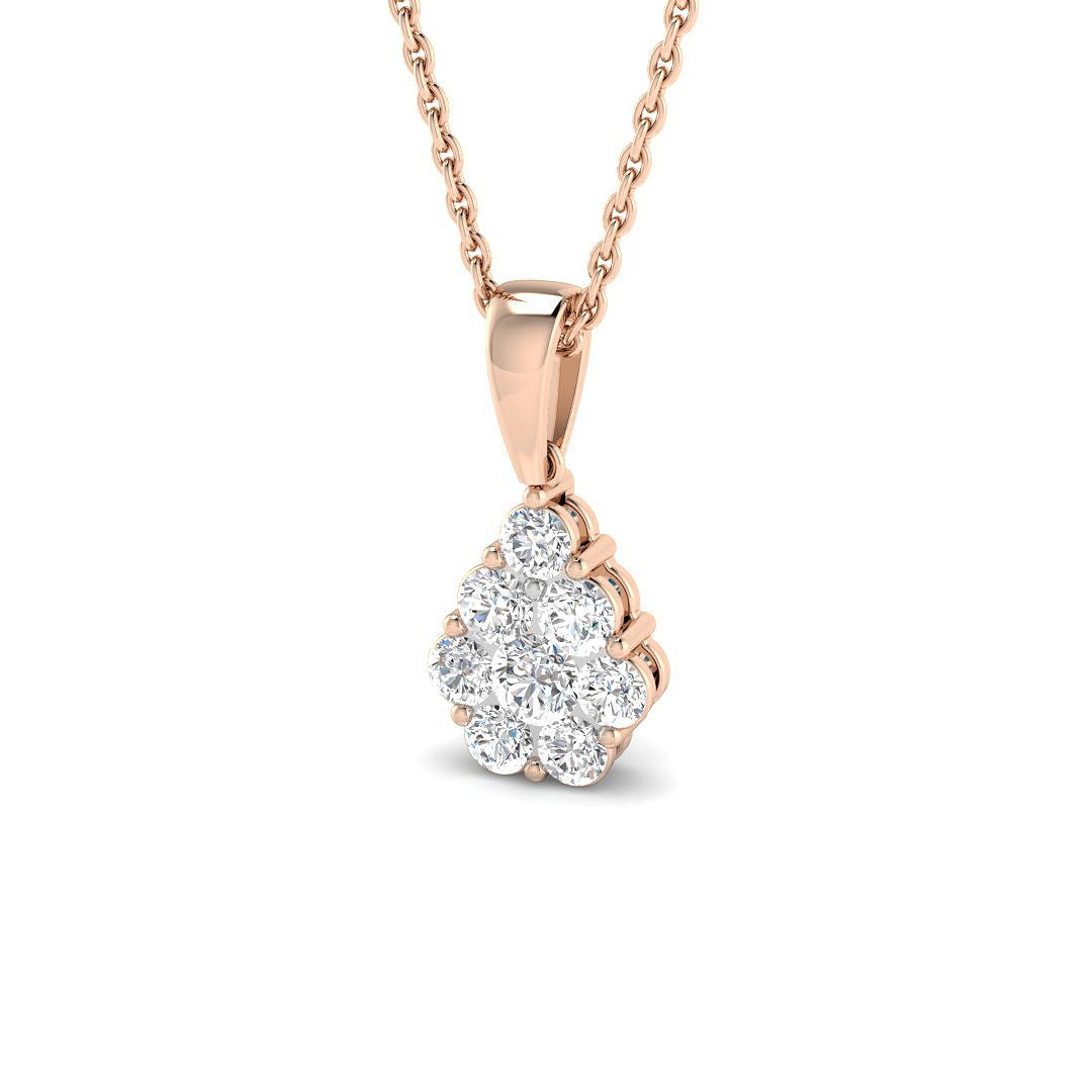 Cluster Pendant 0.5ct Diamond Gold (Without Chain ) in 10K/14K gold and platinum with certified lab-grown or natural diamonds