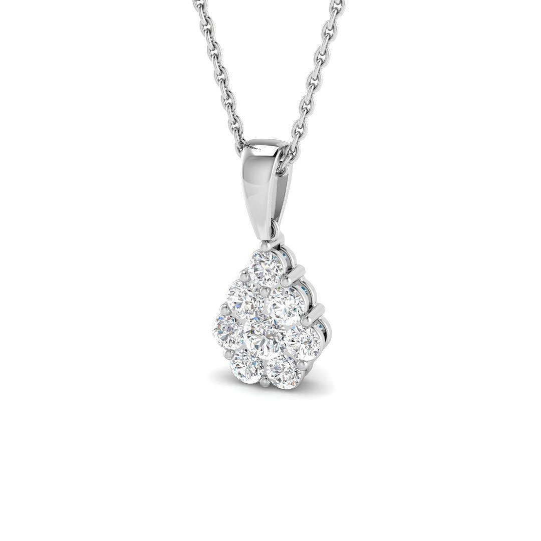 Cluster Pendant 0.5ct Diamond Gold (Without Chain ) in 10K/14K gold and platinum with certified lab-grown or natural diamonds
