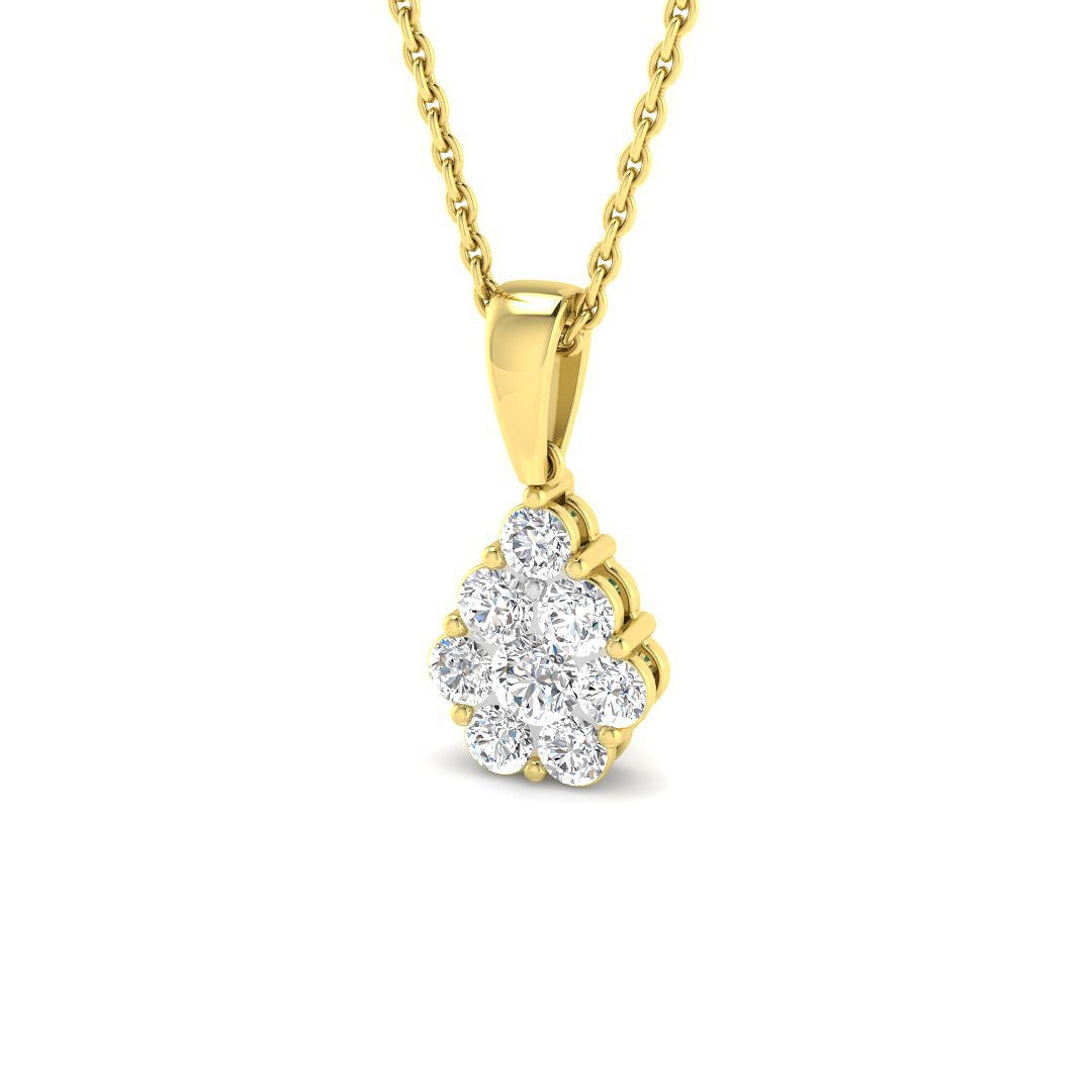 Cluster Pendant 0.5ct Diamond Gold (Without Chain ) in 10K/14K gold and platinum with certified lab-grown or natural diamonds