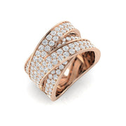 Round Diamond Pave Designer Ring in 10K/14K gold and platinum with certified lab-grown or natural diamonds