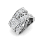 Round Diamond Pave Designer Ring in 10K/14K gold and platinum with certified lab-grown or natural diamonds
