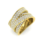 Round Diamond Pave Designer Ring in 10K/14K gold and platinum with certified lab-grown or natural diamonds