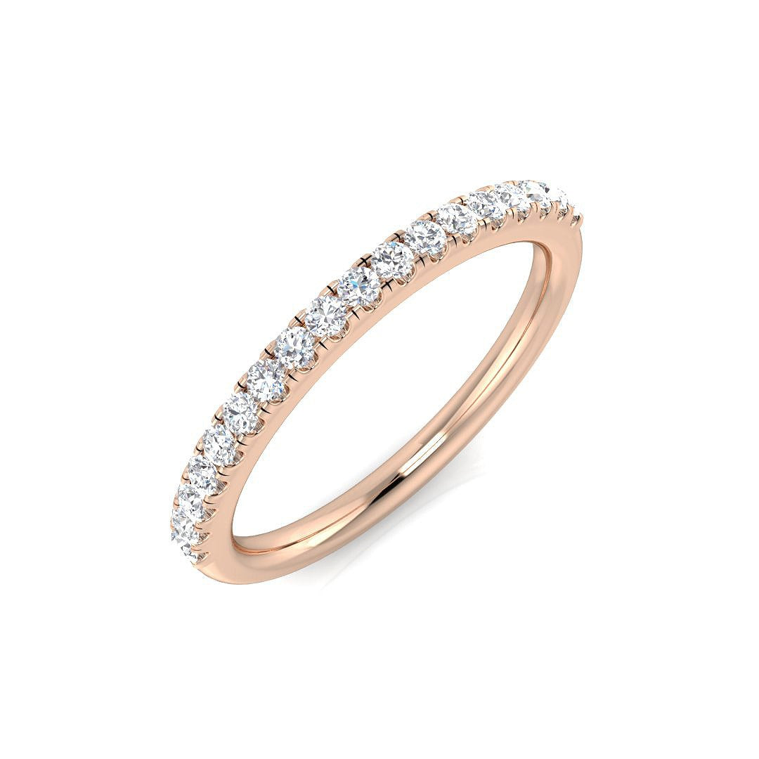 Diamond Half Eternity Ring in 10K/14K gold and platinum with certified lab-grown or natural diamonds