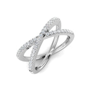 Lab & Natural Criss-Cross Diamond Ring in 10K/14K gold and platinum with certified lab-grown or natural diamonds