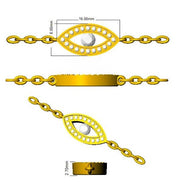 Lab Grown Diamond Evil Eye Protection Bracelet in 10K/14K gold and platinum with certified lab-grown or natural diamonds