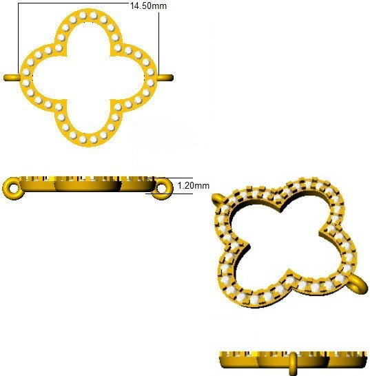 Natural Diamond Round Pave Clover Bracelet in 10K/14K gold and platinum with certified lab-grown or natural diamonds