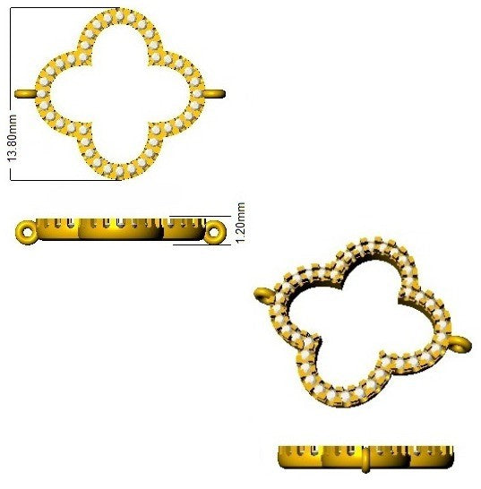 Natural Diamond Round Pave Clover Bracelet in 10K/14K gold and platinum with certified lab-grown or natural diamonds