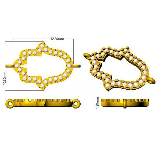 Natural Diamond Hamsa Bracelet in 10K/14K gold and platinum with certified lab-grown or natural diamonds