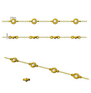Round Diamond Station Bracelet with Bezel Set Diamonds in 10K/14K gold and platinum with certified lab-grown or natural diamonds